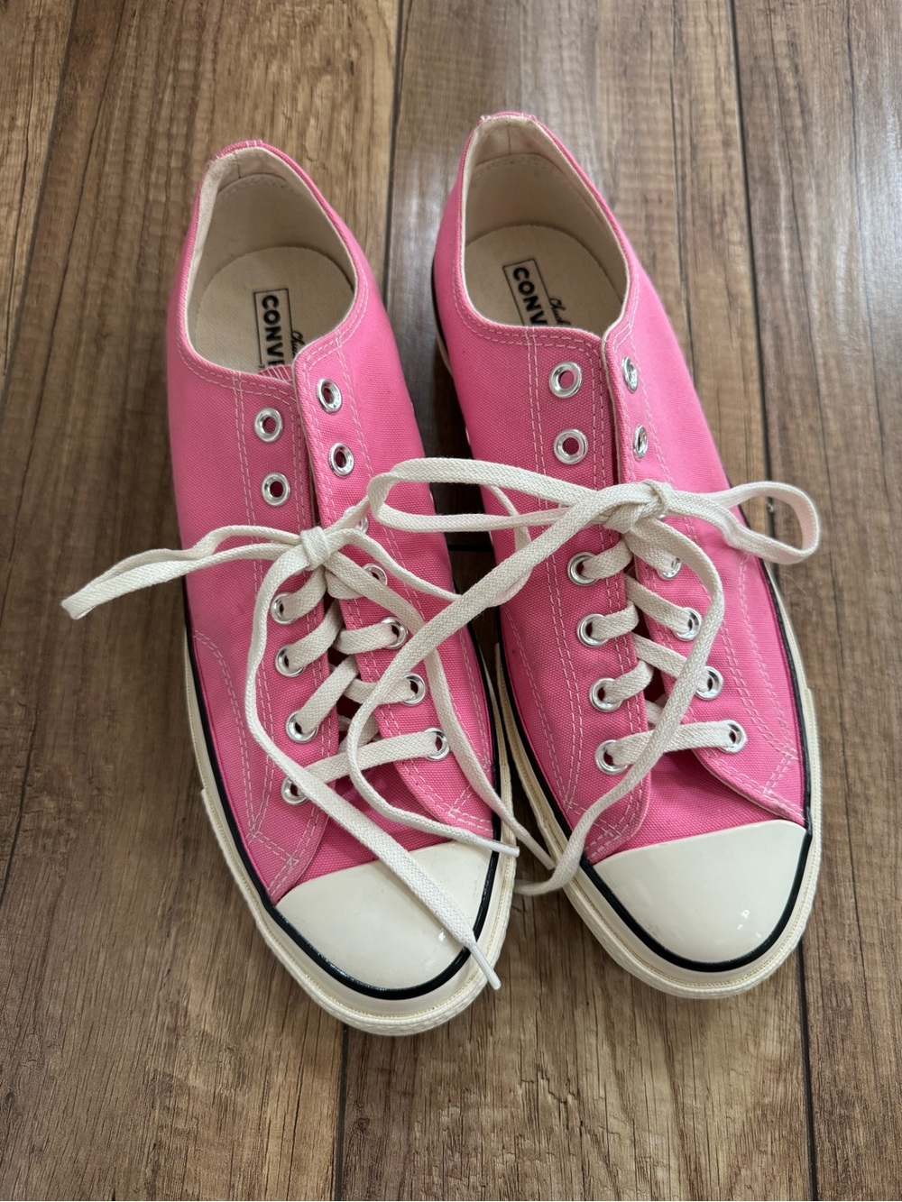 Converse Chuck Taylor Bright Pink Canvas Low-Top Sneakers with Laces